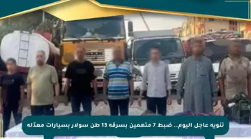 تنويه عاجل اليوم.. ضبط 7 متهمين بسرقة 13 طن سولار بسيارات معدّلة